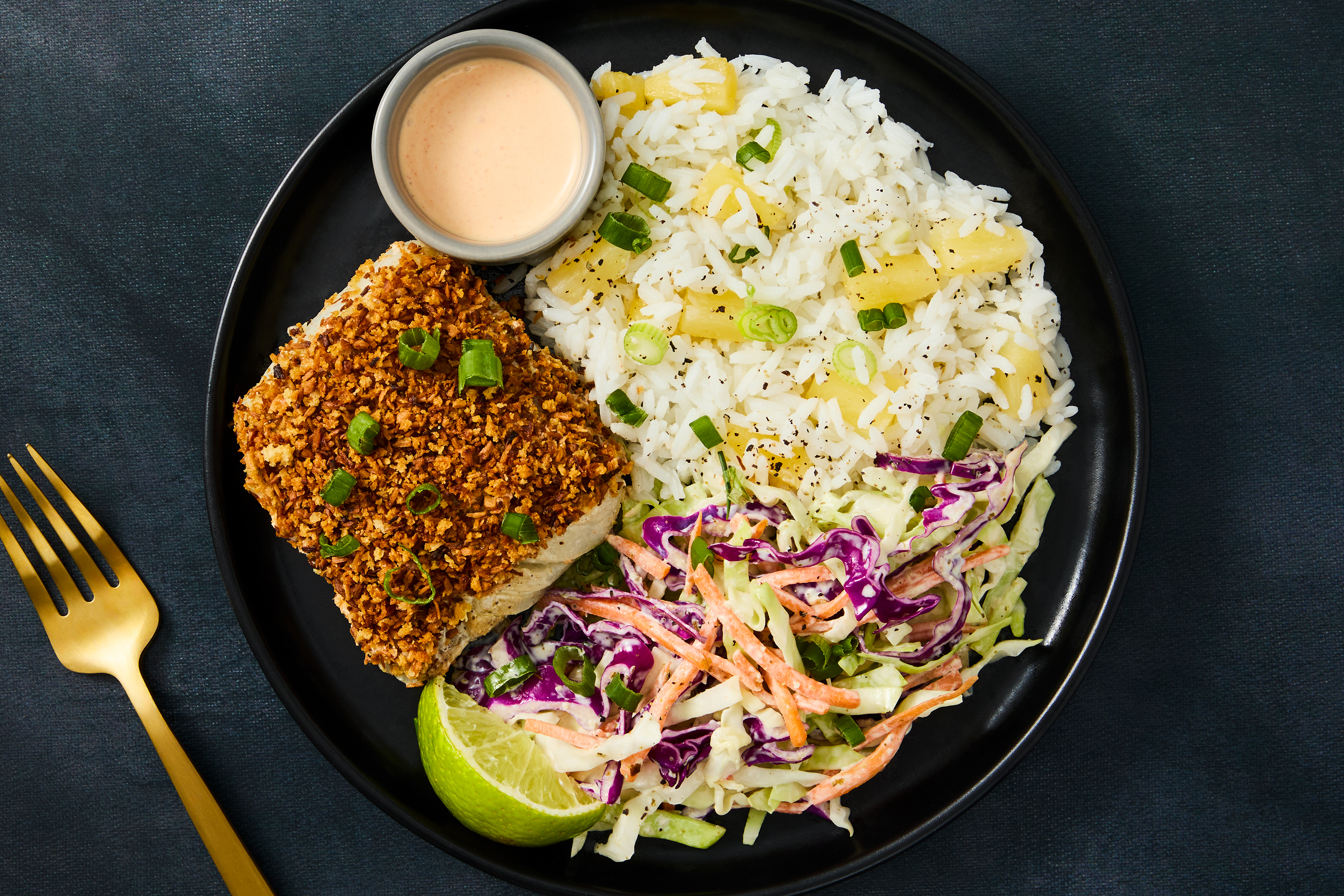 Air Fryer Coconut-Crusted Cod & Pineapple Rice