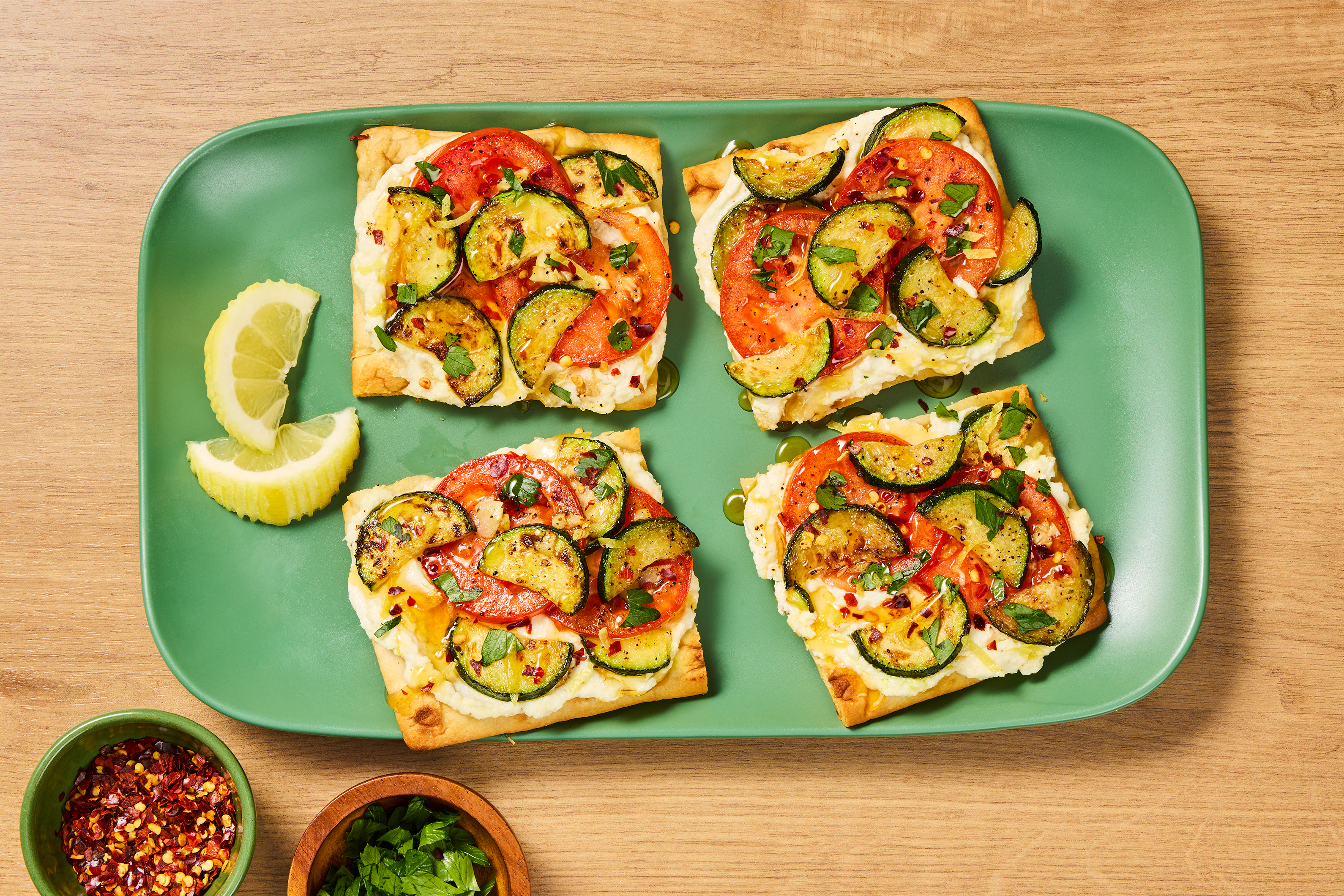 Bacon, Zucchini & Tomato Flatbreads