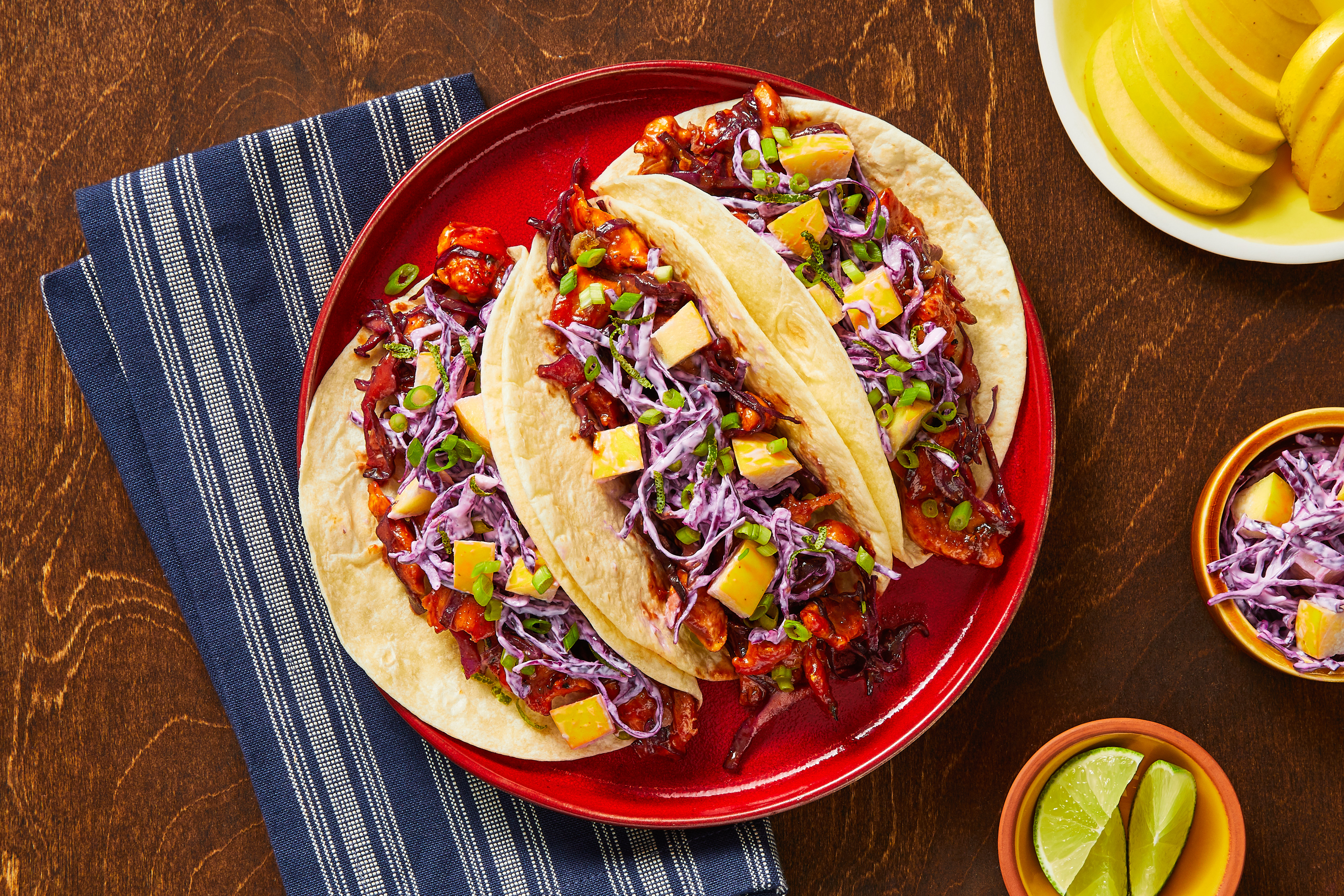 BBQ Chicken Tacos: a Creamy Apple Slaw