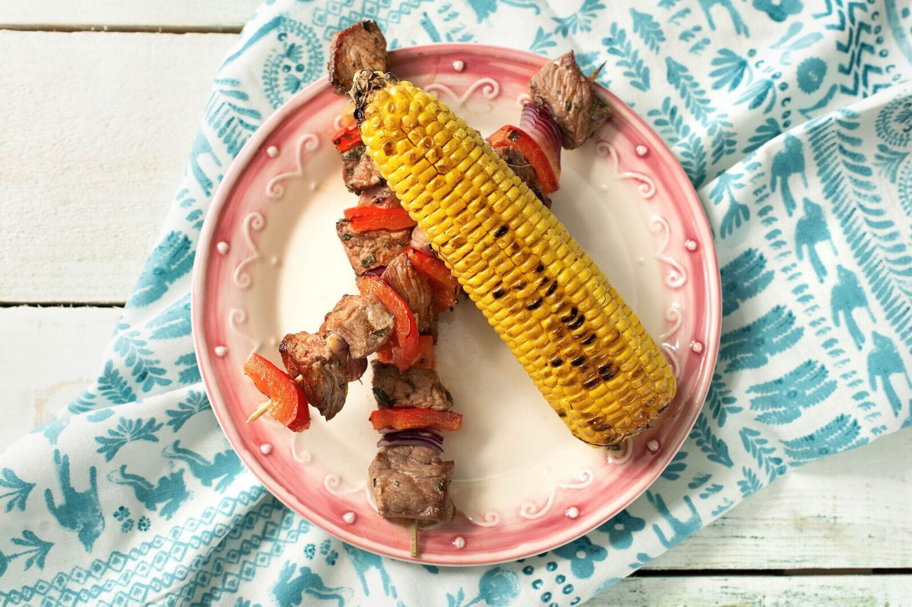 Beef Tenderloin Skewers: Charred Sweet Corn and Chipotle-Lime Butter