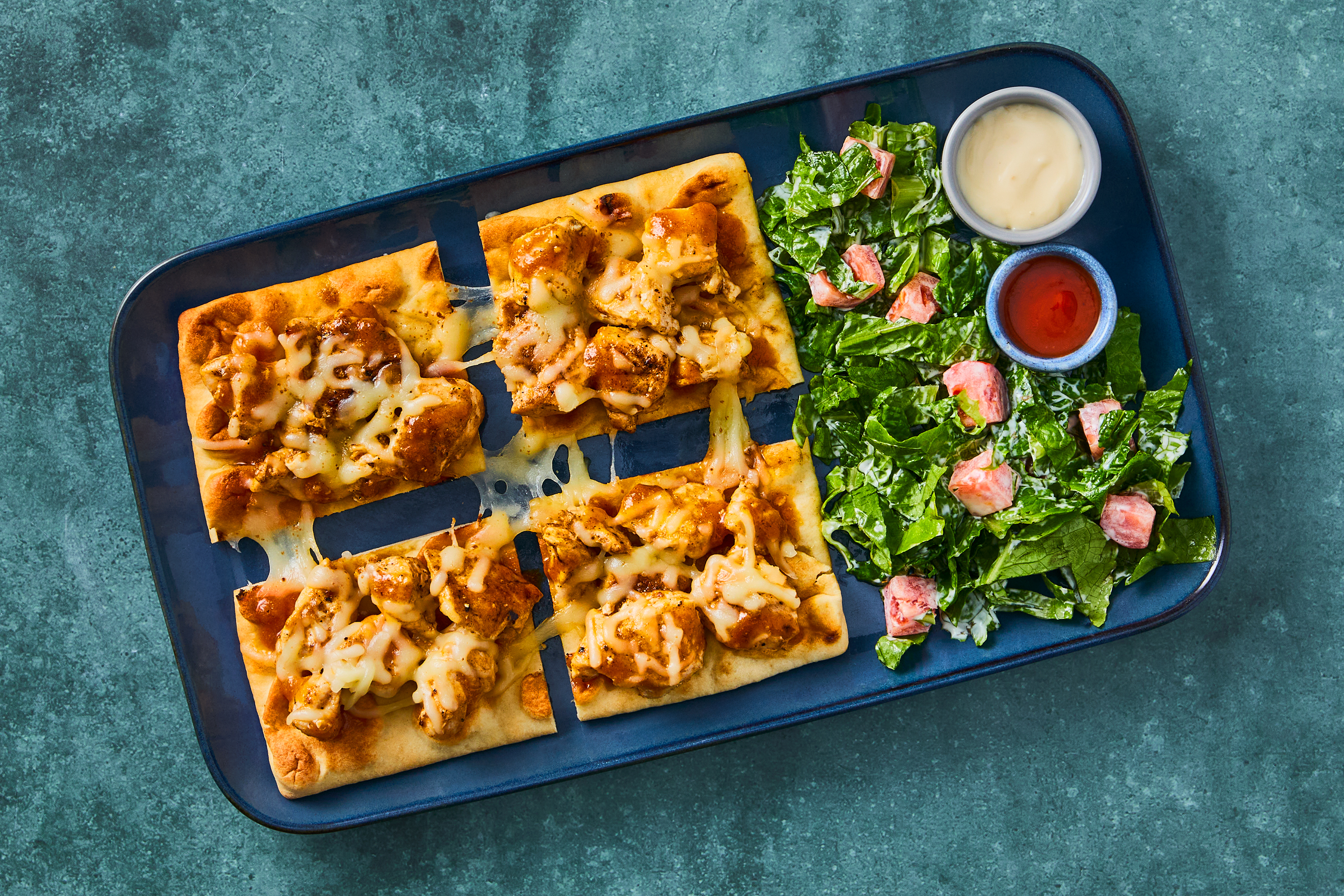 Cheesy Buffalo Chicken Flatbreads