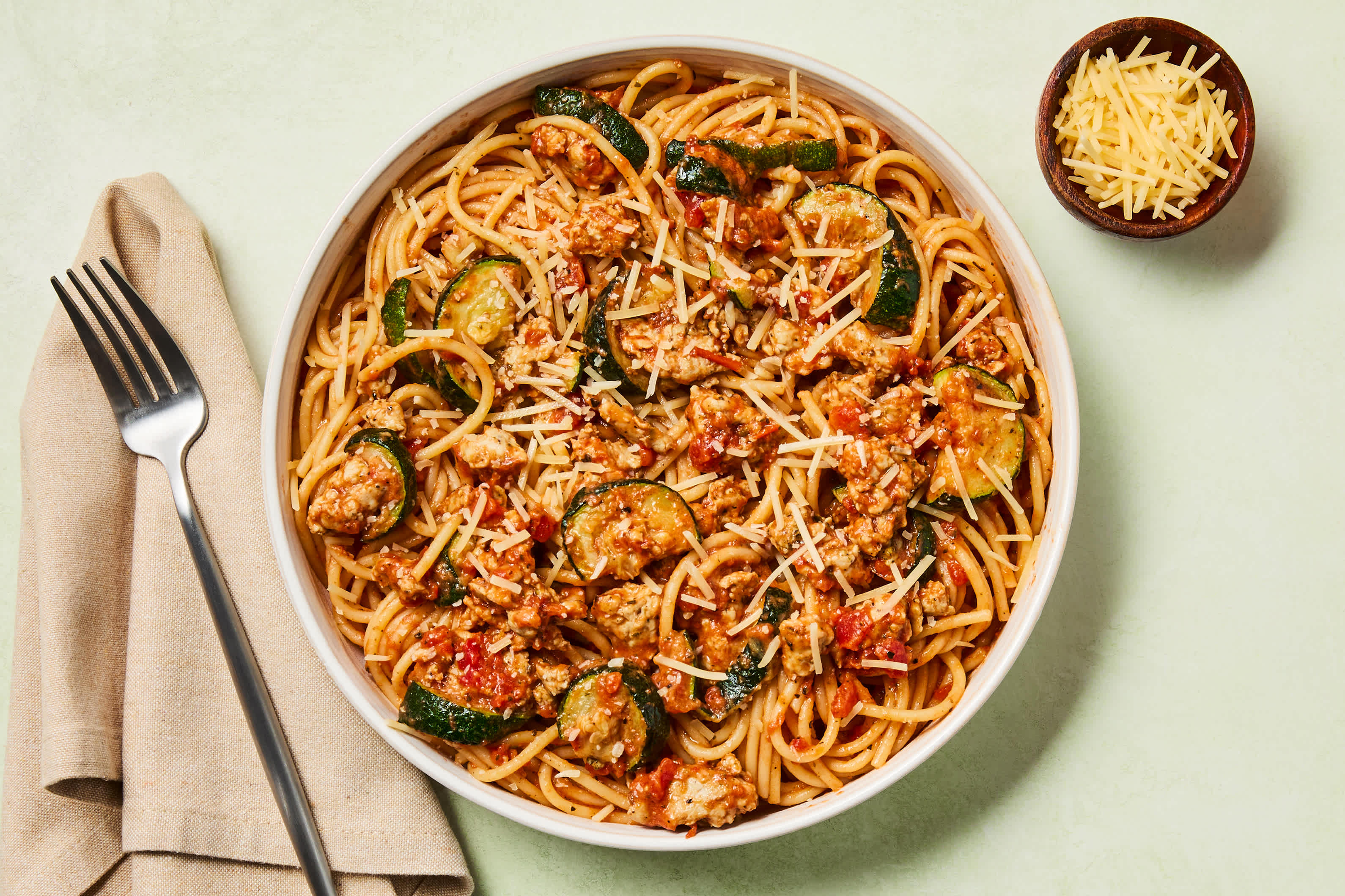 Chicken Sausage Linguine Bolognese